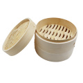 Professional handmade 10 inch 2 tier basket bamboo steamer with Lid